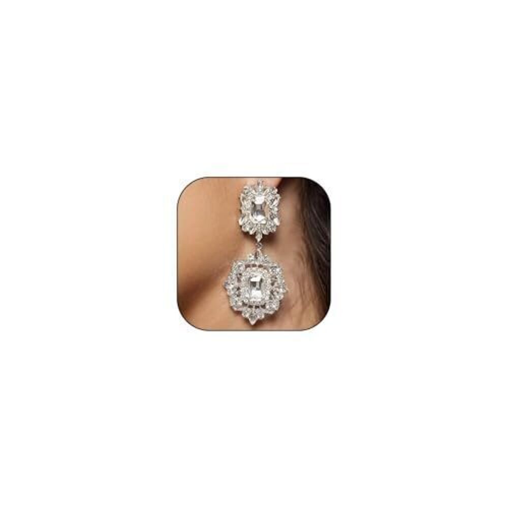 6791 Chandelier Earrings Rhinestone Crystal Art Deco Vintage Statement